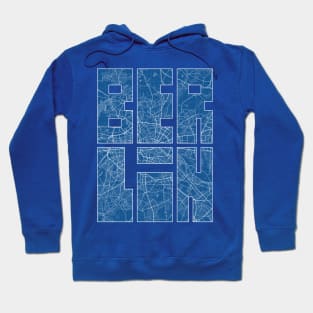 Berlin, Germany City Map Typography - Blueprint Hoodie